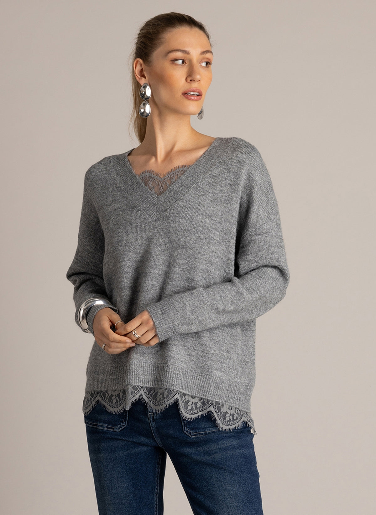 Unella in Mid Grey Melange – productfoto 1