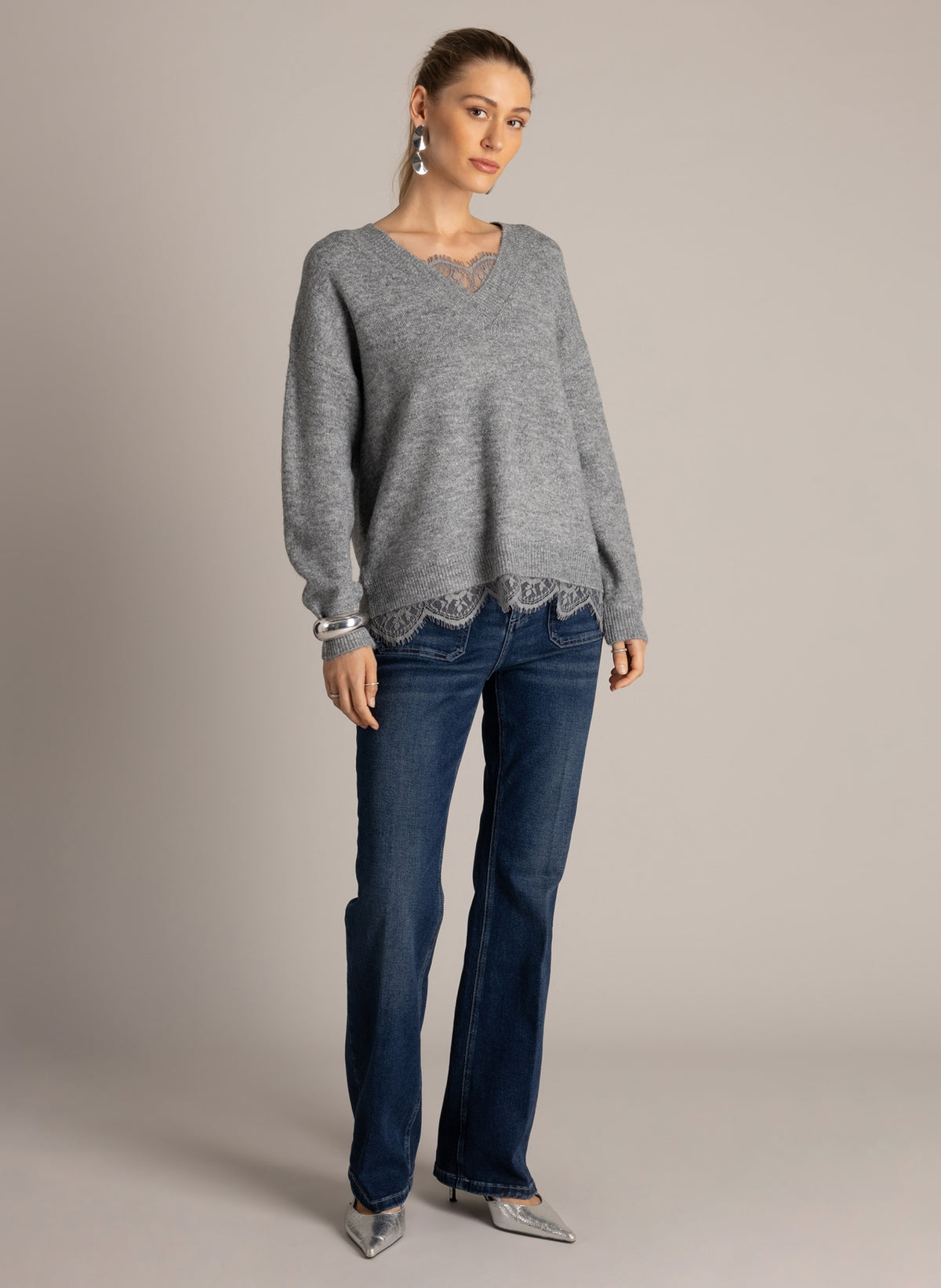 Unella in Mid Grey Melange – productfoto 5