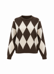 ICNK Veloura Argyle in Brown – productfoto 1
