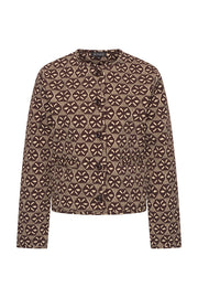 Mi Piace Stepped Jacket Harvest Ikat Print in Espresso