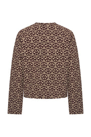 Mi Piace Stepped Jacket Harvest Ikat Print in Espresso