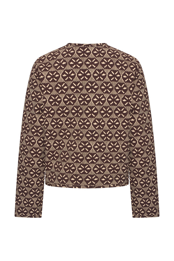 Mi Piace Stepped Jacket Harvest Ikat Print in Espresso