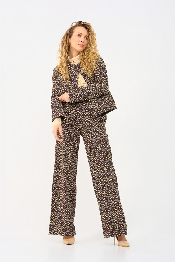 Mi Piace Trousers Harvest Ikat Print in Espresso