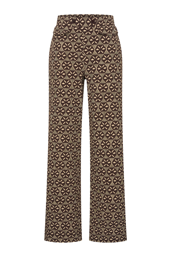 Mi Piace Trousers Harvest Ikat Print in Espresso