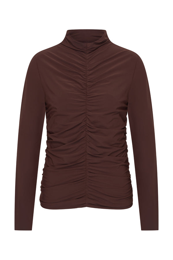 Mi Piace Top Wrinckle Light in Espresso