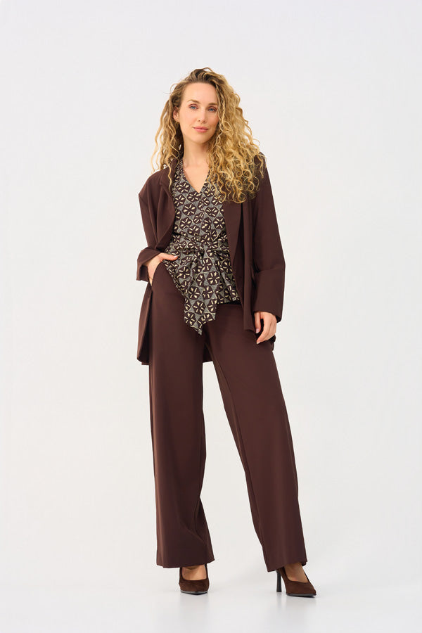 Mi Piace Top Knotted Harvest Ikat Print in Espresso