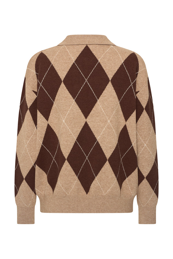 Mi Piace Pullover Argyle in Espresso