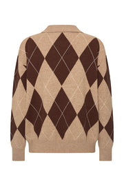 Mi Piace Pullover Argyle in Espresso